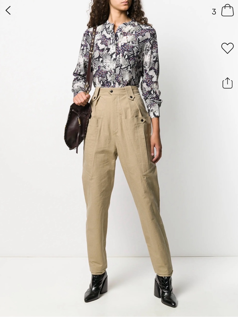 High-Waist Khaki Utility Trousers